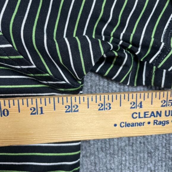 Fairway & Greene Pureformance Polo Shirt Men's Medium Black/Green Striped - Picture 7 of 10